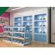 Lovely Blue Color Children Shoe Display Shelves Shoes Fixtures For Retail Stores