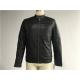 Chocolate Color Polyurethane Leather Jacket / Wadded Biker Jacket Mens TW78044