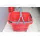 Commercial Plastic Rolling Shopping Basket With Wheels / Shopping Trolley Cart