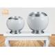 Decorative Modern Footed Fiberglass Flower Pots With Silver Leaf Finish