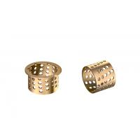Bronze Flanged Sleeve Bushing & Bearings Made Of CuSn8 With Lubrication Indents