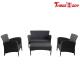 Black Modern Rattan Garden Sofa Set , All Weather Wicker Garden Furniture