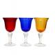 Handblown Solid Color Mexican Bubbles Goblet Crystal Wine Glass
