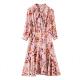 Pleated Flower Mulberry Silk Pajamas , OEM A Line Plus Size Silk Nightie