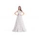 Grace White Lace Embroidery Simple Elegant Wedding Dresses Sleeveless U - Neck