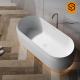 Unique bathtub design with LED light matte white artificial stone freestanding bath tub