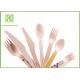 Odorless Disposable Wooden Cutlery Set , Wooden Knife And Fork Set Bulk Packing