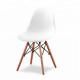 Economical White Plastic Dining Chairs With Wooden Legs OEM ODM Acceptable