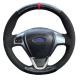 Hand Stitching Carbon Soft Suede Steering Wheel Cover for Ford Fiesta MK7 Ecosport Zetec S Ecoboost 2008-2014