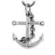 Sterling Silver Maritime Anchor Amulet Pendant with 925 Silver Wheat Chain Necklace(N6030806)