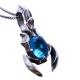 925 Sterling Silver Blue Topaz Scorpion Style Pendant Necklace for Women and Men (N6030801B)