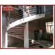 Spiral StaircaseVH17S Tread Beech 304 Stainless Steel  Spiral Stainless Steel Stair Handrail Railing Glass