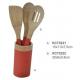100% Bamboo Material Natural Color Food Safe Handle Wooden Bamboo Cutlery Set With Kitchen Spoon