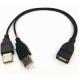 USB 2.0 A Female plug to 2 dual USB A Male jack Y splitter Hub adapter Cable
