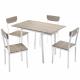 5pcs Metal Dining Room Table And Chair Set With 1 Drop Leaf Dining Table 29.23lbs
