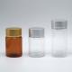 Refillable 60ml Amber PET Pill Capsule Fish Oil Bottle with Silver Aluminum Screw Cap