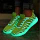 Green / Blue LED Light Up Sneakers Glowing Fiber Endurable Size Range 36 - 44