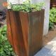 Large Square Outdoor Metal Planter Corten Steel Flower Pots Customized