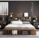 Apartment Flat Wood Platform Bed , Bedroom Furniture With Storage Cabinet