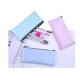 Plain color student pen bag female simple large capacity PU handbag makeup bag