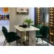 OEM Luxury White Marble Dining Table Easy Maintenance SGS Approved