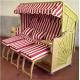 3 Seat Roofed Wicker Beach Chair & Strandkorb With Wood And Rattan Frame