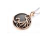 18K Rose Gold  Black Onyx  Diamonds Fastener Charm Necklace (GDN003)