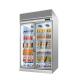 Supermarket Vertical Fan Cooling Glass Door Refrigerant Equipment Ice Cream Storage Display Freezer