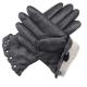 100% Handmade Deer Leather Gloves , Womens Black Leather Driving Gloves