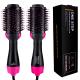 Hair Care AC 240V PTC Fast Heater Electric Comb Straightener pink 3 In 1 hot Air Hair dryer Brush