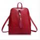 Tassel Backpacks PU Leather Backsack High Fashion Double Shoulder Bags for Women