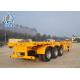 3 Axle 2 x 20ft / 40ft 12500mm Flatbed Container Semi Trailer / Trailer Chassis