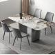 Simple Stainless Steel Marble Villa Square Dining Room Table