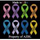 CUSTOM EMBROIDERED AWARENESS CANCER EMBROIDERY RIBBON NAME PATCH TAG