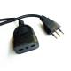 Italy 3pin black extension power cord  0.5m1m2m3m-10m copper power extension cable