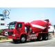 Red Color 6x4 Sinotruk Concrete Mixer Tank Truck 6 - 8M3 Euro2 336hp LHD