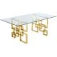 ISO9001 SS Frame Tempered Glass Classical Dining Room Set