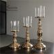 Three Piece Golden Tall Metal Candle Holders Set Candlesticks Small 45CM