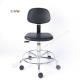 350mm Adjustable Pu Foam Chair Laboratory Stool With Foot Ring And Aluminum Alloy Base