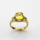 Gold Plated 925 Silver Ring with 7mmx9mm Created  Yellow Citrine Cubic Zircon(R270)