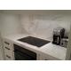 White Kitchen Marble Countertops And Backsplash , Huge Marble Tile Countertops