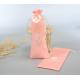 Pink satin drawstring gift package bag for hair extension, wigs
