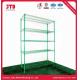 150kgs Wire Display Shelving Green 5 Layer Boltless Rack