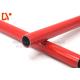 PE Surface Plastic Coated Steel Tube Recycling Red Color 4 Meter Length