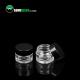 8ml Thick Wall Clear Round PET Plastic Cosmetic Jar Packaging Black Lid For Eye