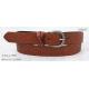 3cm Embossed Patterns Womens Leather Belt Screw Part And Metal Studs On Loops