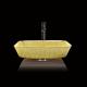 Chromed Countertop Vanity Sinks Square Glass Vessel Crystal Luxury Gold Color