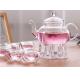 Safe borosilicate Glass Tea Infuser Set Tea Warmer / Double Wall Teacups