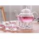 Safe borosilicate Glass Tea Infuser Set Tea Warmer / Double Wall Teacups