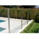 Mirror Balcony Stainless Steel Glass Balustrade , Residential Glass Railing Systems